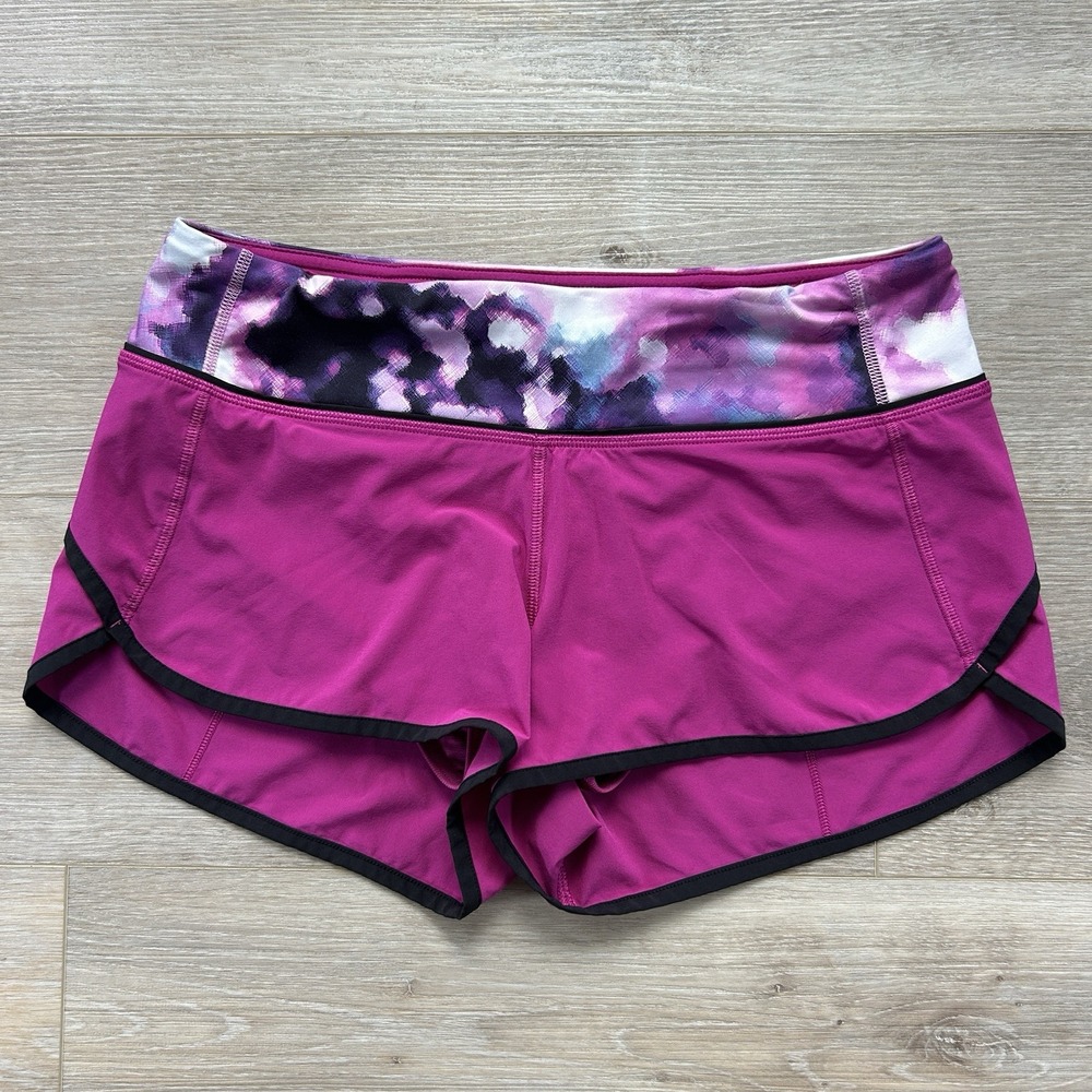 Lululemon Size 6 Speed Up 2.5" Shorts Raspberry & Blooming Pixie Multi